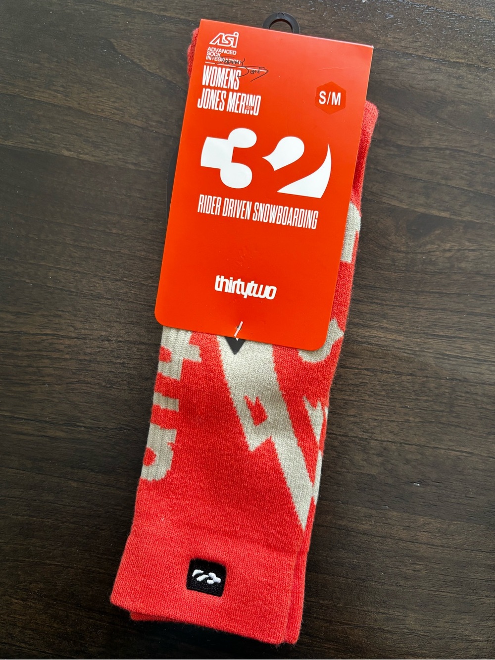 thirtytwo NWT Women's Jones Merino Snowboarding Socks Orange